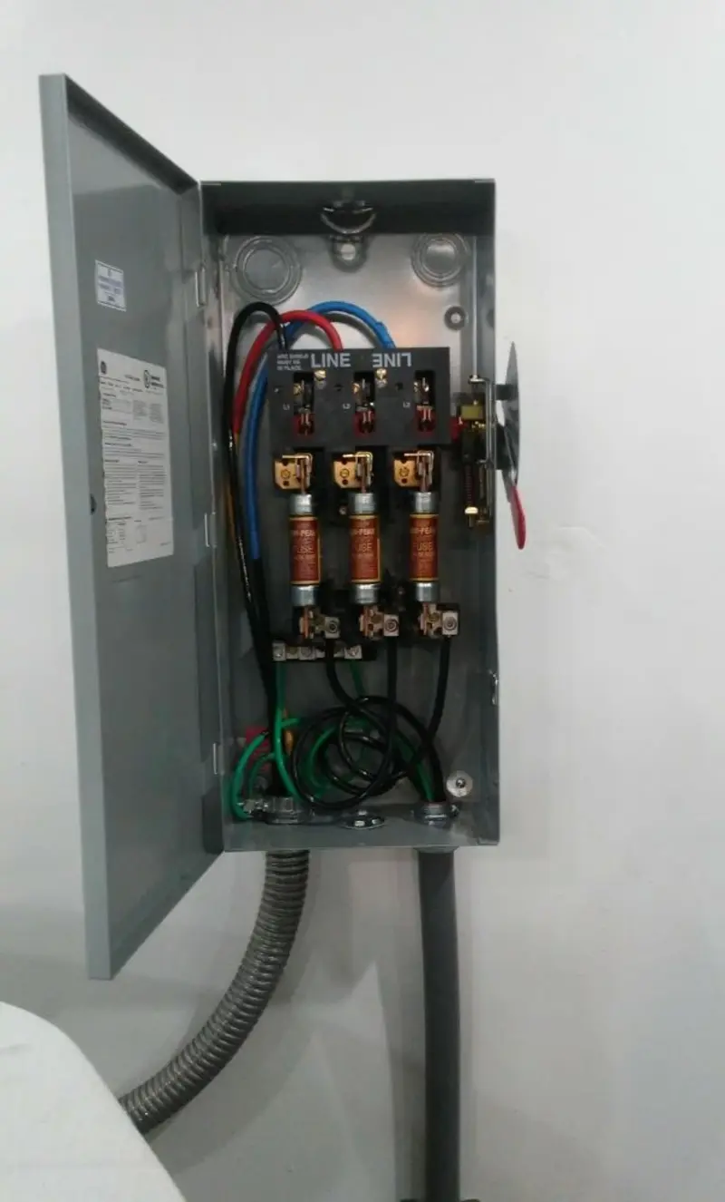 Three-phase disconnect switch installed for Electrical Wiring & Rewiring in Wallingford